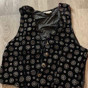 Impressions velvet Chic Black and Gold Women's Vest